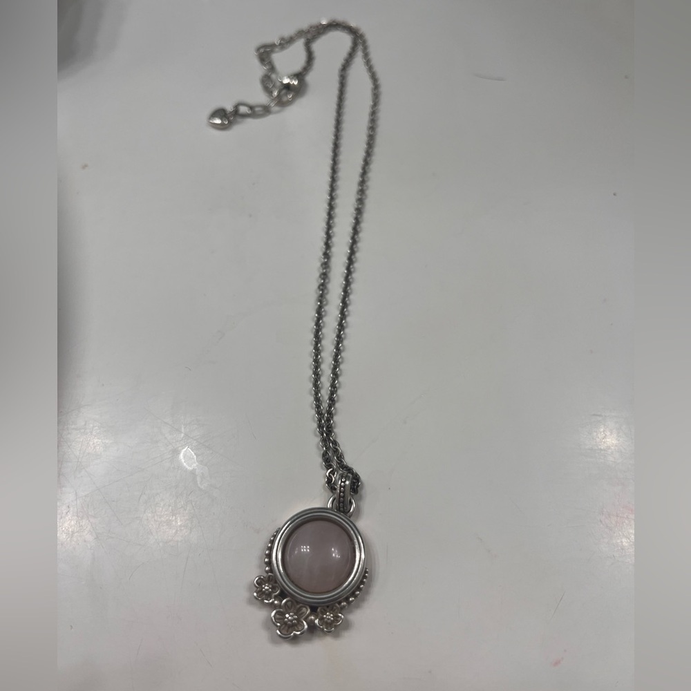 Brighton Sakura light, pink, quartz, silver necklace JM01423